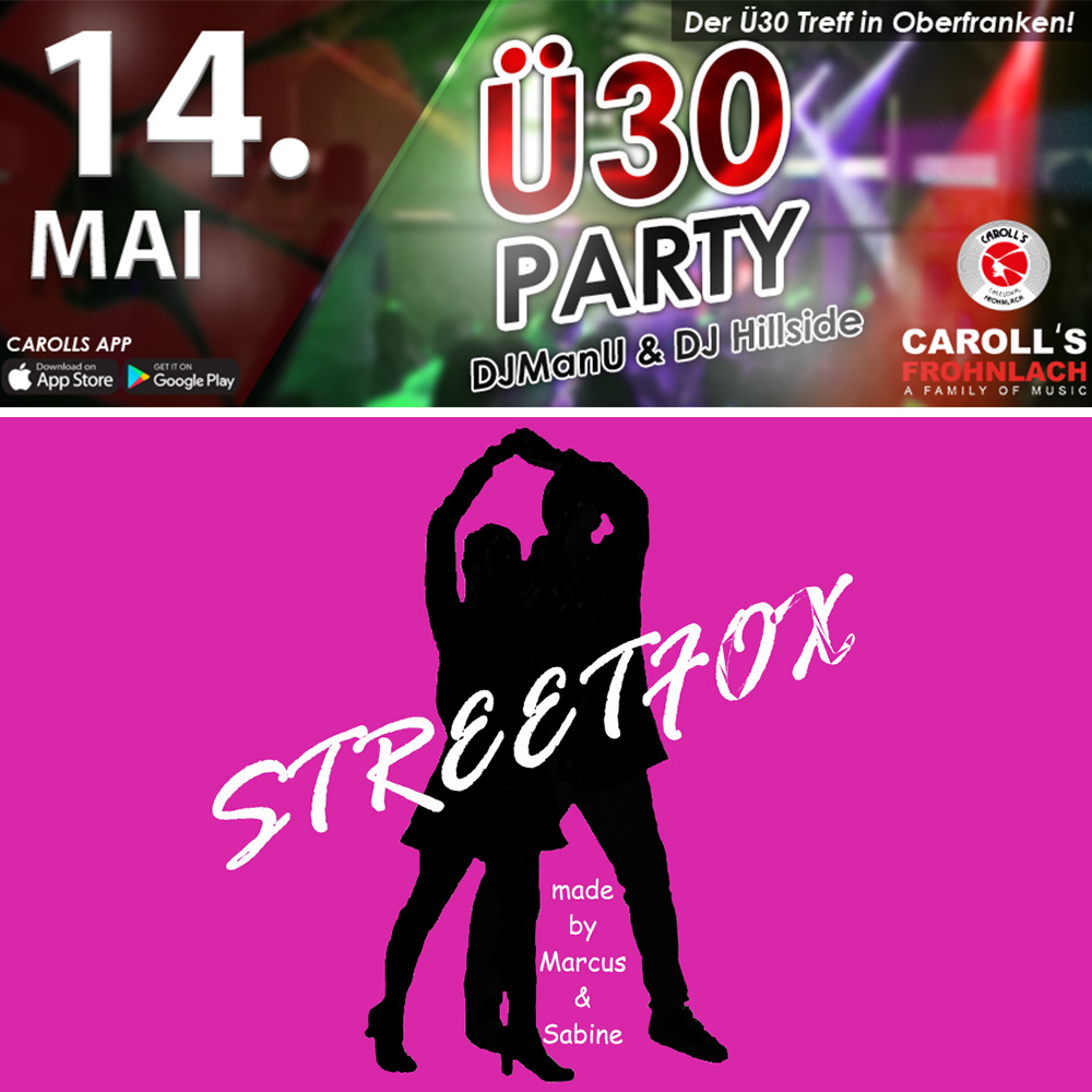 14.Mai - Ü30 Party mit DJ ManU & DJHillside